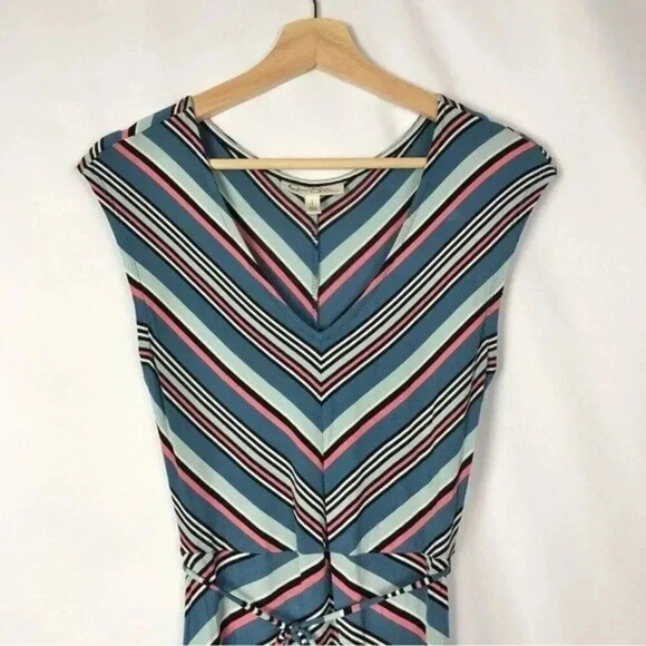 Jessica Simpson Maternity Blue & Pink Multi Stripe Maxi Dress S - Picture 4 of 6